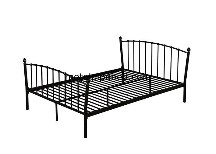 Glossy Finish Contemporary ISO14001 1.2mm Metal Double Bed