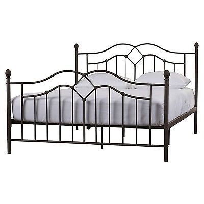 Glossy Finish Black Iron Platform Bed , Black Pipe Bed Frame Tools Free Assembly