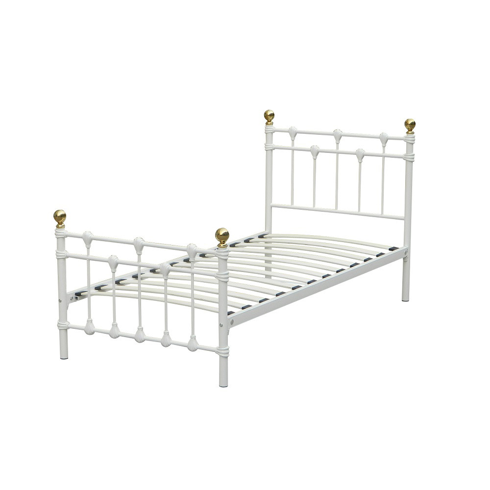 Modern Simple Metal Single Bed 0.6-1.5mm Thick Steel Pipe Save Space
